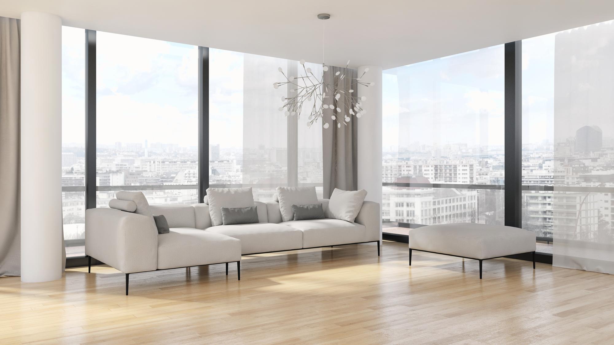 apartament modern cu ferestre mari