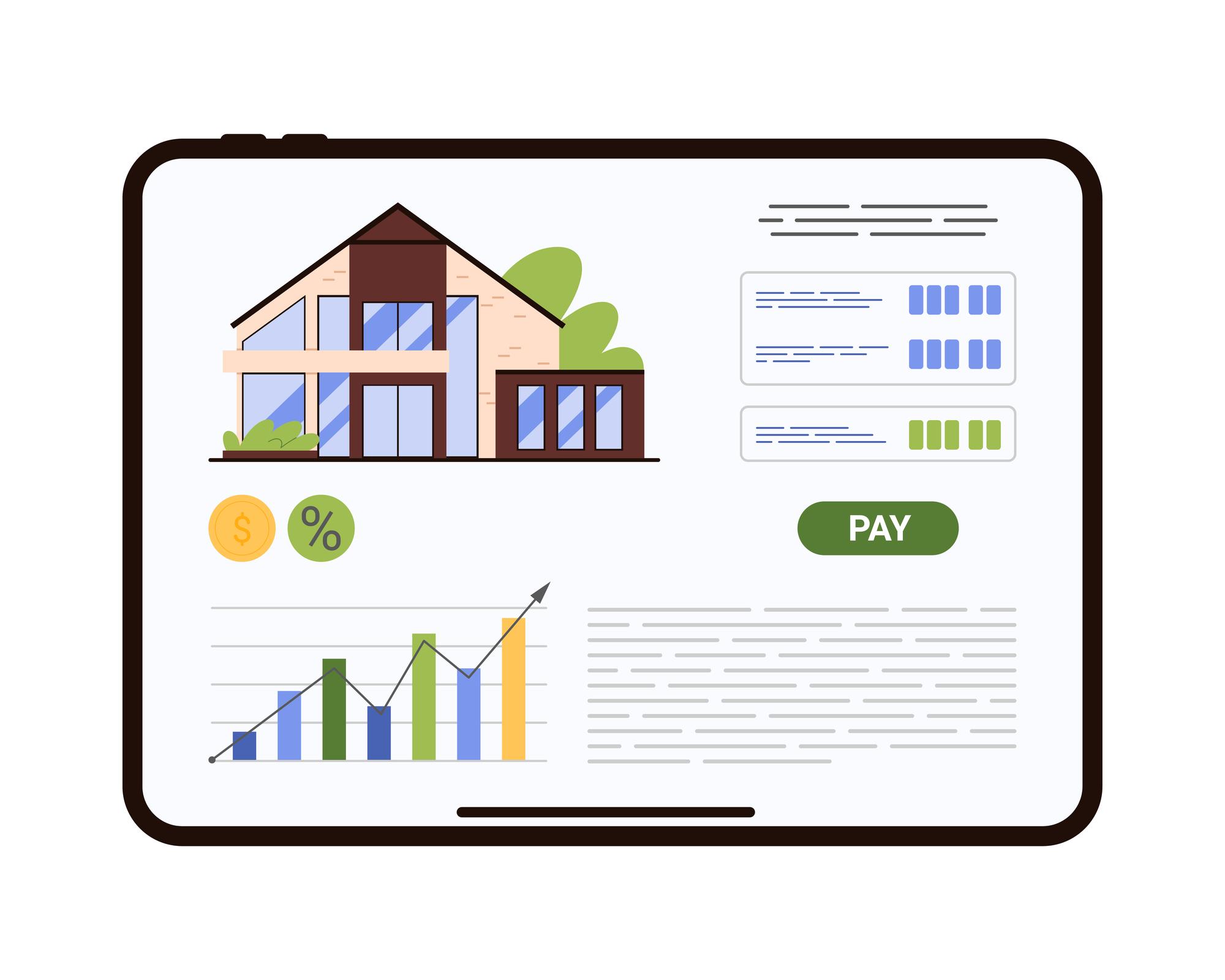dashboard of property listings and analytics